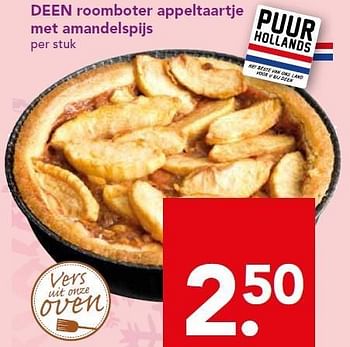 Aanbiedingen Deen roomboter appeltaartje met amandelspijs - Huismerk deen supermarkt - Geldig van 21/12/2014 tot 26/12/2014 bij Deen Supermarkten