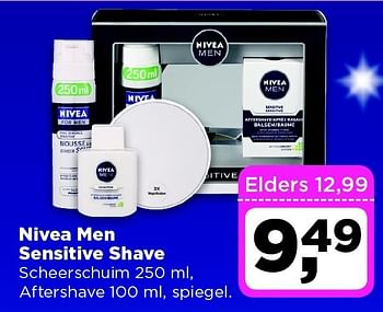Aanbiedingen Nivea men sensitive shave - Nivea - Geldig van 16/12/2014 tot 26/12/2014 bij Dirx Drogisterijen
