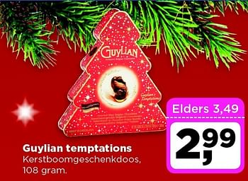 Aanbiedingen Guylian temptations kerstboomgeschenkdoos - Guylian - Geldig van 16/12/2014 tot 26/12/2014 bij Dirx Drogisterijen