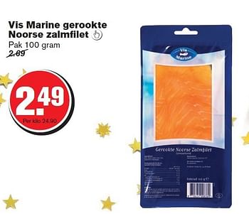 Aanbiedingen Vis marine gerookte noorse zalmfilet - Vismarine - Geldig van 17/12/2014 tot 26/12/2014 bij Hoogvliet