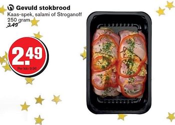 Aanbiedingen Gevuld stokbrood kaas-spek, salami of stroganoff - Huismerk - Hoogvliet - Geldig van 17/12/2014 tot 26/12/2014 bij Hoogvliet