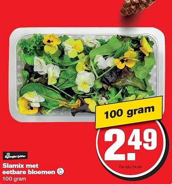 Aanbiedingen Slamix met eetbare bloemen - Huismerk - Hoogvliet - Geldig van 17/12/2014 tot 26/12/2014 bij Hoogvliet