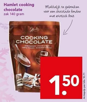 Aanbiedingen Hamlet cooking chocolate - Hamlet - Geldig van 21/12/2014 tot 26/12/2014 bij Deen Supermarkten