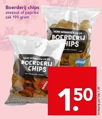 Aanbiedingen Boerderij chips zeezout of paprika - Huismerk deen supermarkt - Geldig van 21/12/2014 tot 26/12/2014 bij Deen Supermarkten