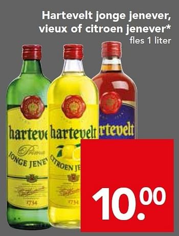 Aanbiedingen Hartevelt jonge jenever, vieux of citroen jenever - Hartevelt - Geldig van 21/12/2014 tot 26/12/2014 bij Deen Supermarkten