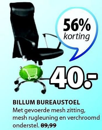 Aanbiedingen Billum bureaustoel met gevoerde mesh zitting - Huismerk - Jysk - Geldig van 15/12/2014 tot 31/12/2014 bij Jysk