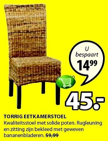 Aanbiedingen Torrig eetkamerstoel kwaliteitsstoel met solide poten. rugleuning - Huismerk - Jysk - Geldig van 15/12/2014 tot 31/12/2014 bij Jysk
