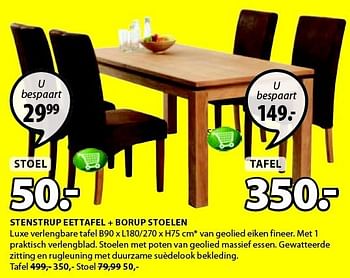 Aanbiedingen Stenstrup eettafel + borup stoelen - Huismerk - Jysk - Geldig van 15/12/2014 tot 31/12/2014 bij Jysk