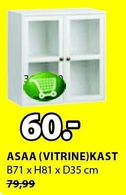 Aanbiedingen Asaa (vitrine)kast - Huismerk - Jysk - Geldig van 15/12/2014 tot 31/12/2014 bij Jysk
