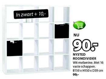 Aanbiedingen Nysted roomdivider wit melamine - Huismerk - Jysk - Geldig van 15/12/2014 tot 31/12/2014 bij Jysk