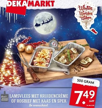 Aanbiedingen Lamsvlees met kruidencrème of rosbief met kaas en spek - Huismerk - Deka Markt - Geldig van 21/12/2014 tot 26/12/2014 bij Deka Markt