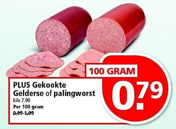 Aanbiedingen Plus gekookte gelderse of palingworst - Huismerk - Plus - Geldig van 21/12/2014 tot 27/12/2014 bij Plus