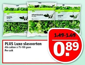 Aanbiedingen Plus luxe slasoorten - Huismerk - Plus - Geldig van 21/12/2014 tot 27/12/2014 bij Plus