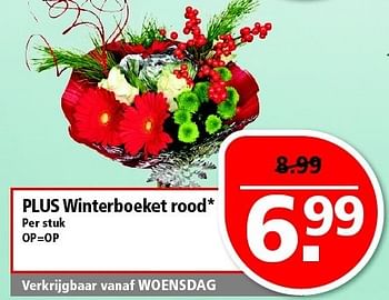 Aanbiedingen Plus winterboeket rood - Huismerk - Plus - Geldig van 21/12/2014 tot 27/12/2014 bij Plus