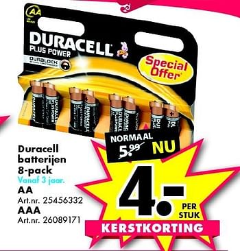 Aanbiedingen Duracell batterijen 8-pack - Duracell - Geldig van 13/12/2014 tot 28/12/2014 bij Bart Smit
