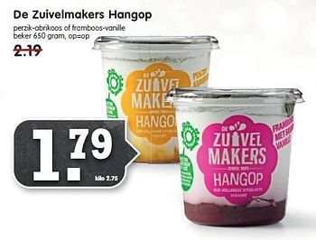 Aanbiedingen De zuivelmakers hangop perzik-abrikoos of framboos-vanille - Zuivelmakers - Geldig van 21/12/2014 tot 27/12/2014 bij Em-té