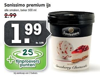 Aanbiedingen Sanissimo premium ijs - sanissimo - Geldig van 21/12/2014 tot 27/12/2014 bij Em-té