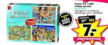 Aanbiedingen Comic 3 x 1.000 stukjes puzzel - King - Geldig van 13/12/2014 tot 28/12/2014 bij Bart Smit