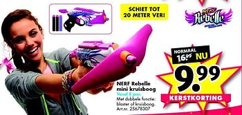 Aanbiedingen Nerf rebelle mini kruisboog - Nerf - Geldig van 13/12/2014 tot 28/12/2014 bij Bart Smit
