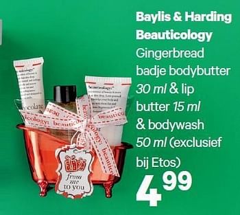 Aanbiedingen Baylis + harding beauticology gingerbread badje body butter 30 ml+ lip - Baylis &amp; harding - Geldig van 15/12/2014 tot 28/12/2014 bij Etos
