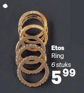 Aanbiedingen Etos ring 6 stuks - Huismerk - Etos - Geldig van 15/12/2014 tot 28/12/2014 bij Etos