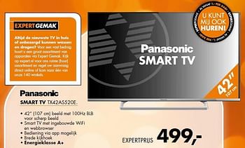 Aanbiedingen Panasonic smart tv beeld met 100hz blb - Panasonic - Geldig van 22/12/2014 tot 28/12/2014 bij Expert