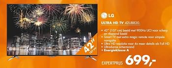 Aanbiedingen Lg ultra hd tv beeld met 900hz uci voor scherp en vloeiend beeld - LG - Geldig van 22/12/2014 tot 28/12/2014 bij Expert