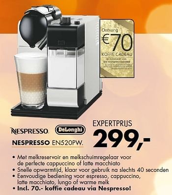 Aanbiedingen Delonghi nespresso met melkreservoir en melkschuimregelaar - Delonghi - Geldig van 22/12/2014 tot 28/12/2014 bij Expert