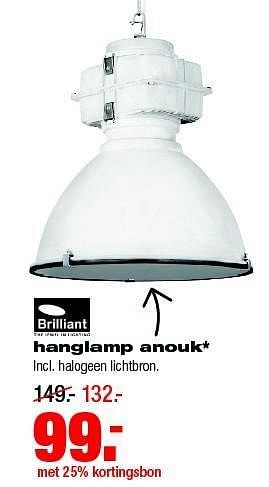 Aanbiedingen Hanglamp anouk - Brillant - Geldig van 22/12/2014 tot 28/12/2014 bij Praxis