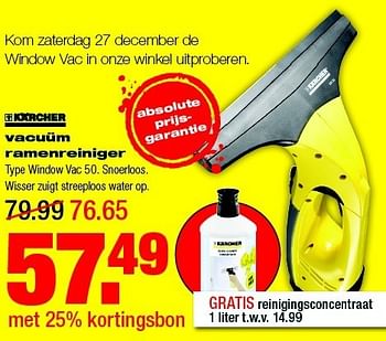 Aanbiedingen Vacuüm ramenreiniger - Kärcher - Geldig van 22/12/2014 tot 28/12/2014 bij Praxis