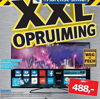 Aanbiedingen Philips 3d full hd smart led-tv - Philips - Geldig van 22/12/2014 tot 28/12/2014 bij De Harense Smid