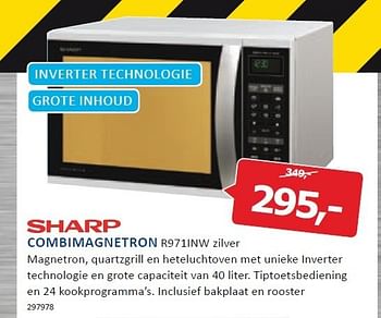 Aanbiedingen Sharp combimagnetron magnetron - Sharp - Geldig van 22/12/2014 tot 28/12/2014 bij De Harense Smid