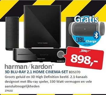 Aanbiedingen Harman kardon 3d blu-ray 2.1 home cinema-set - Harman Kardon - Geldig van 22/12/2014 tot 28/12/2014 bij De Harense Smid