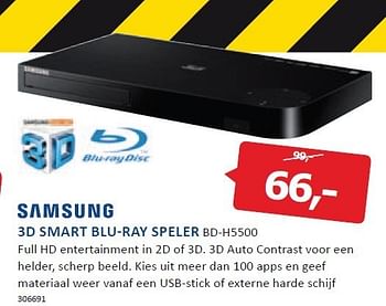 Aanbiedingen Samsung 3d smart blu-ray speler - Samsung - Geldig van 22/12/2014 tot 28/12/2014 bij De Harense Smid