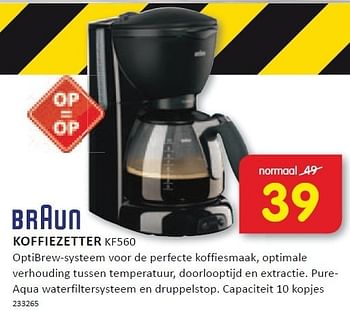 Aanbiedingen Braun koffiezetter optibrew-systeem voor de perfecte koffiesmaak - Braun - Geldig van 22/12/2014 tot 28/12/2014 bij It's Electronics