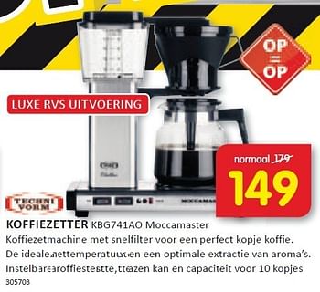 Aanbiedingen Technivorm koffiezetter koffiezetmachine met snelfilter - Technivorm - Geldig van 22/12/2014 tot 28/12/2014 bij It's Electronics
