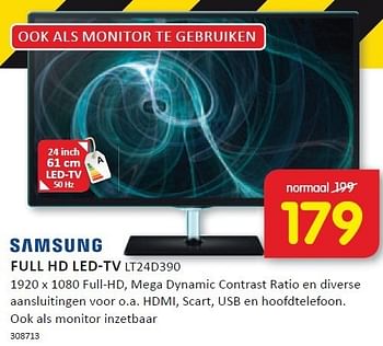 Aanbiedingen Samsung full hd led-tv mega dynamic contrast ratio en diverse - Samsung - Geldig van 22/12/2014 tot 28/12/2014 bij It's Electronics
