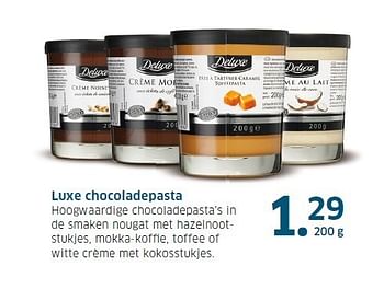 Aanbiedingen Luxe chocoladepasta hoogwaardige chocoladepasta`s - Deluxe - Geldig van 13/11/2014 tot 31/12/2014 bij Lidl