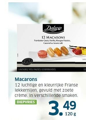 Aanbiedingen Macarons 12 luchtige en kleurrijke franse - Deluxe - Geldig van 13/11/2014 tot 31/12/2014 bij Lidl