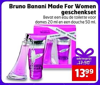 Aanbiedingen Bruno banani made for women geschenkset - Bruno Banani - Geldig van 23/12/2014 tot 28/12/2014 bij Trekpleister