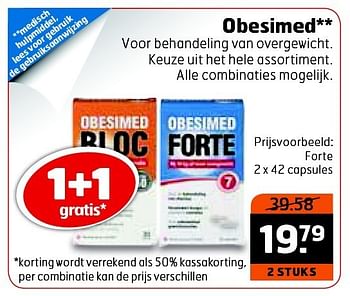 Aanbiedingen Obesimed voor behandeling van overgewicht - Obesimed - Geldig van 23/12/2014 tot 28/12/2014 bij Trekpleister