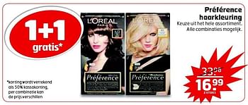 Aanbiedingen Préférence haarkleuring - L'Oreal Paris - Geldig van 23/12/2014 tot 28/12/2014 bij Trekpleister