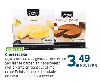Aanbiedingen Cheesecake rijke cheesecakes gemaakt met echte - Deluxe - Geldig van 13/11/2014 tot 31/12/2014 bij Lidl