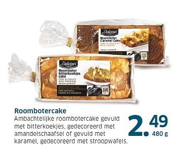 Aanbiedingen Roombotercake ambachtelijke roombotercake gevuld - Delicieux - Geldig van 13/11/2014 tot 31/12/2014 bij Lidl