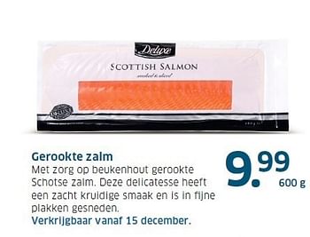 Aanbiedingen Gerookte zalm met zorg op beukenhout gerookte - Deluxe - Geldig van 13/11/2014 tot 31/12/2014 bij Lidl