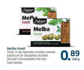 Aanbiedingen Melba toast toast in de heerlijke smaken tomaatbasilicum of italiaanse kruiden - Delicieux - Geldig van 13/11/2014 tot 31/12/2014 bij Lidl