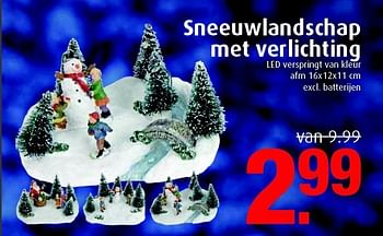 Aanbiedingen Sneeuwlandschap met verlichting led verspringt van kleur - Huismerk - Tuincentrum Overvecht - Geldig van 05/12/2014 tot 31/12/2014 bij Tuincentrum Overvecht