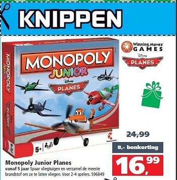 Aanbiedingen Monopoly junior planes - Disney - Geldig van 13/12/2014 tot 31/12/2014 bij Intertoys