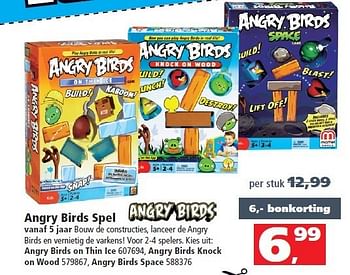 Aanbiedingen Angry birds spel bouw de constructies, lanceer de angry - Angry Birds - Geldig van 13/12/2014 tot 31/12/2014 bij Intertoys