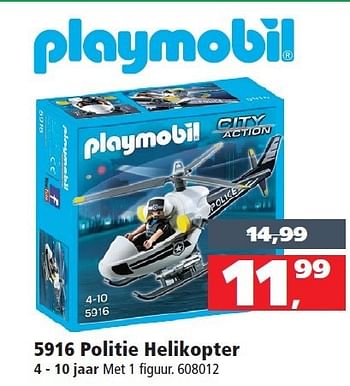 Aanbiedingen Politie helikopter - Playmobil - Geldig van 13/12/2014 tot 31/12/2014 bij Intertoys
